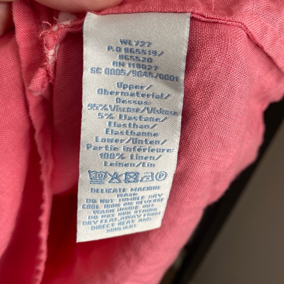 Boden Pink Salmon Linen Knit Tank Top V-Neck Size 18R - Picture 5 of 7